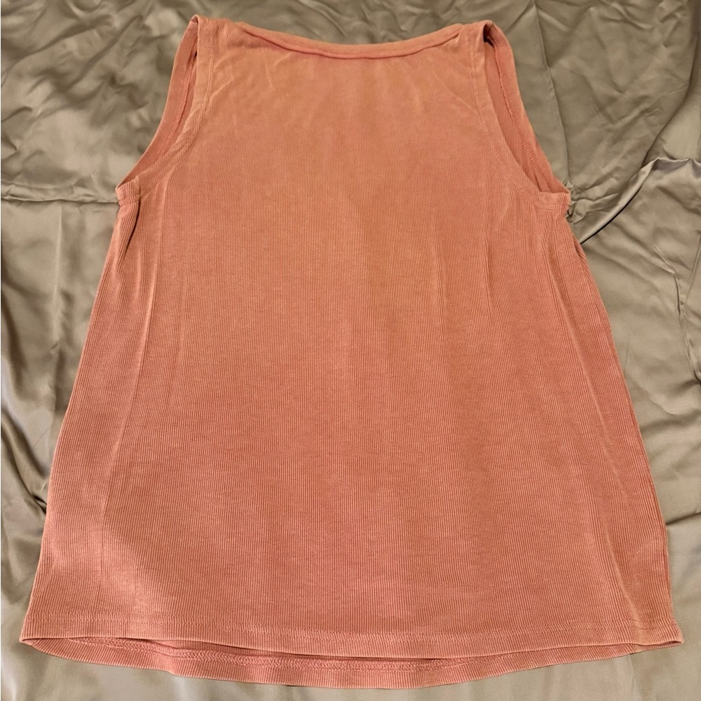Vici Burnt Orange Ribbed Henley Tank Top - Picture 2 of 2